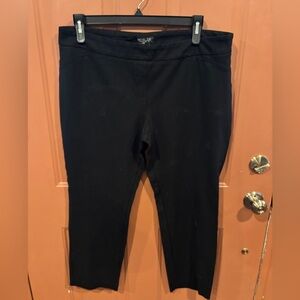 Rachel Zoe Women’s XL  Tapered Pull On Dress Pants Ankle Stretch Black